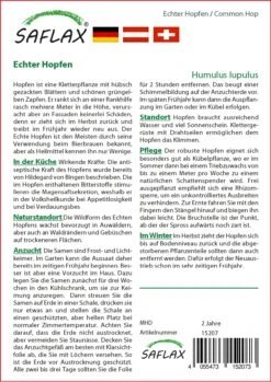 Echter Hopfen | Heilpflanzensamen Von Saflax 5 Echter Hopfen | Heilpflanzensamen Von Saflax -Elho Compo Geschaft 535655 Echter Hopfen 15207 sa 1