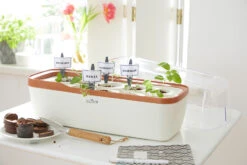 BoQube Gewächshaus &amp; Pflanzkasten L Creme-kupfer | Zimmergewächshäuser Von Romberg -Elho Compo Geschaft 539701 BoQube Gewaechshaus und Pflanzkasten L creme kupfer 2