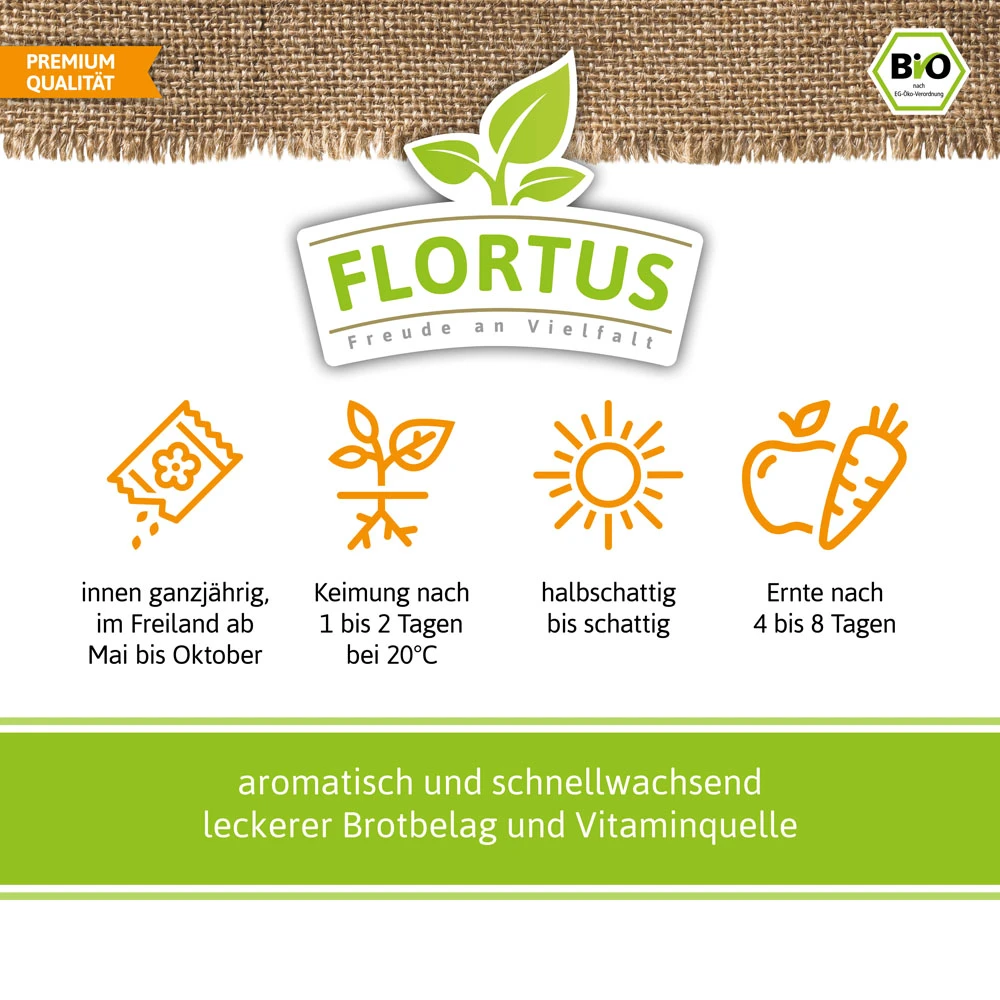 Bio-Kresse (900 G) | Bio-Kressesamen Von Flortus 4 Bio-Kresse (900 G) | Bio-Kressesamen Von Flortus – Bild 2