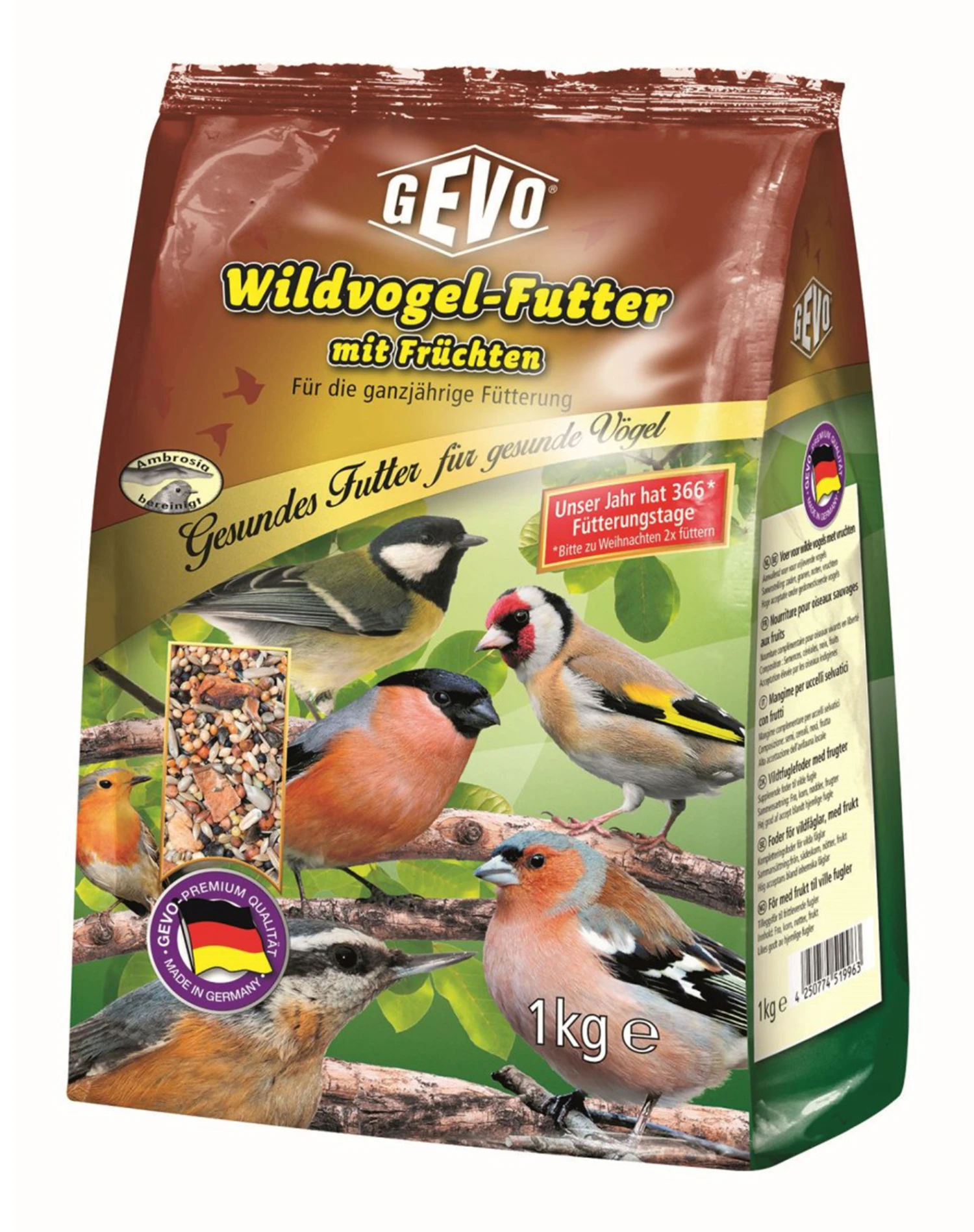 Wildvogelfutter Mit Früchten (1 Kg) | Wildvogelfutter Von GEVO 3 Wildvogelfutter Mit Früchten (1 Kg) | Wildvogelfutter Von GEVO