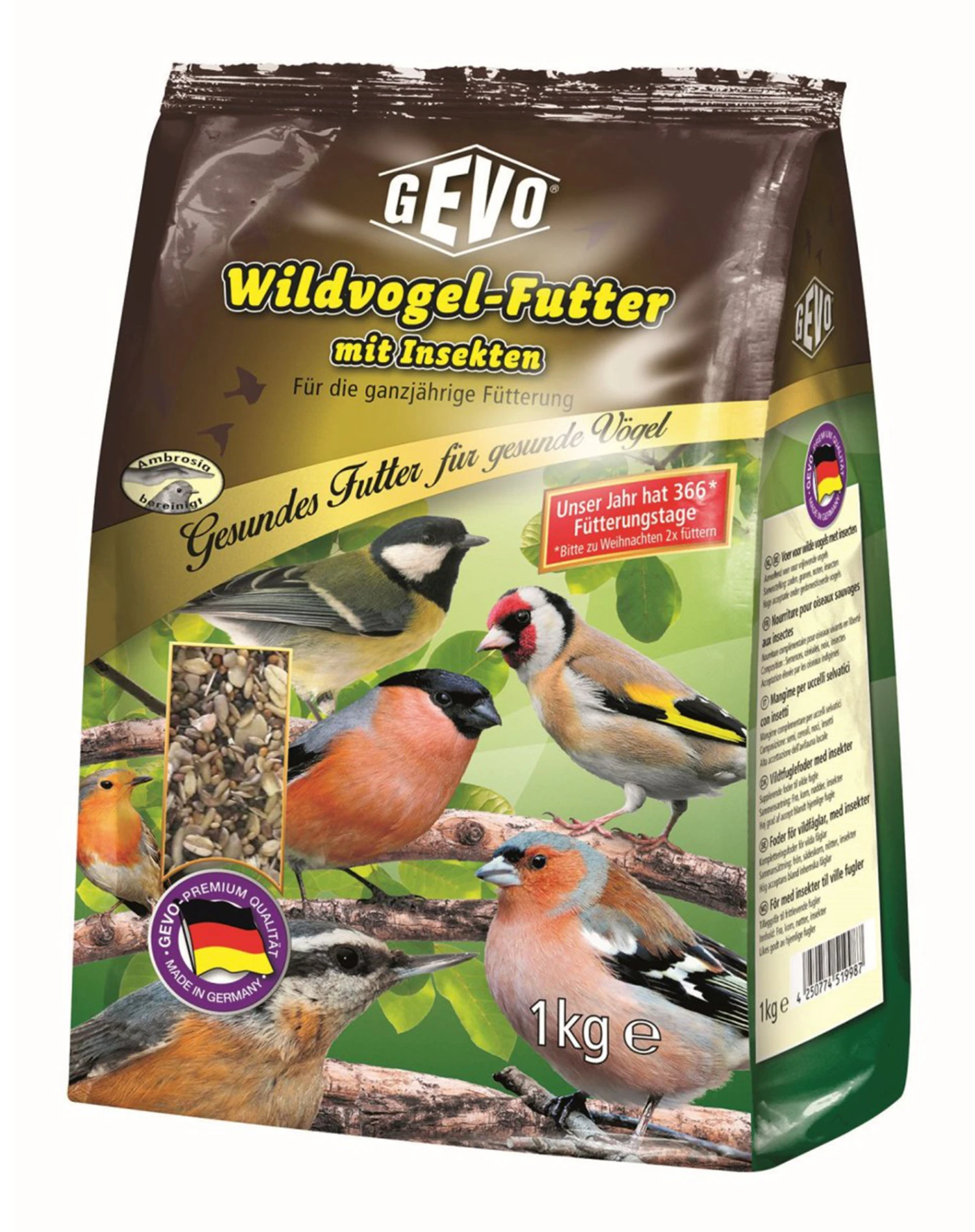 Wildvogelfutter Mit Insekten (1 Kg) | Wildvogelfutter Von GEVO 3 Wildvogelfutter Mit Insekten (1 Kg) | Wildvogelfutter Von GEVO
