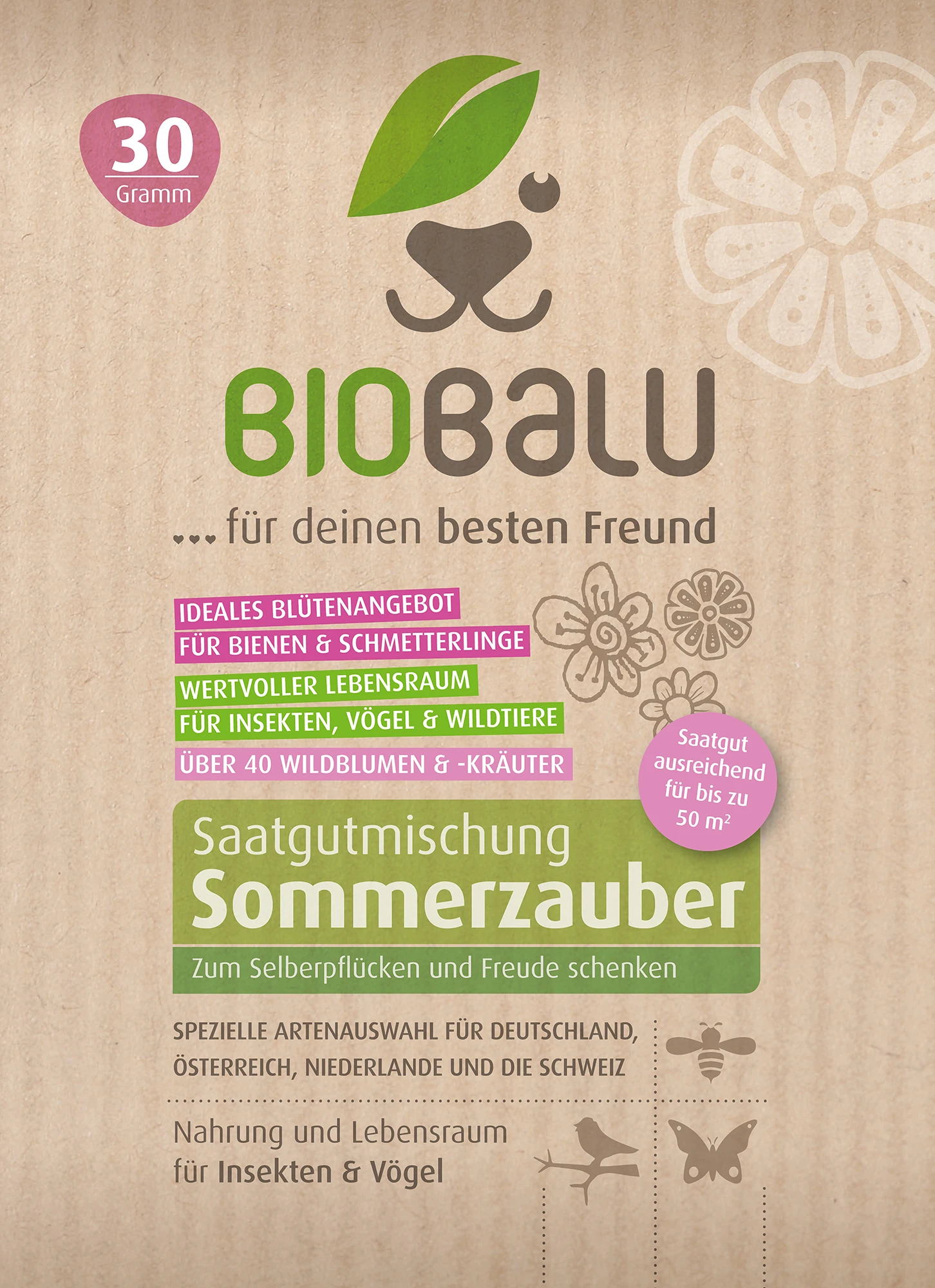 Saatgutmischung Sommerzauber (30 G) | Bienenwiese Von Biobalu 4 Saatgutmischung Sommerzauber (30 G) | Bienenwiese Von Biobalu – Bild 2