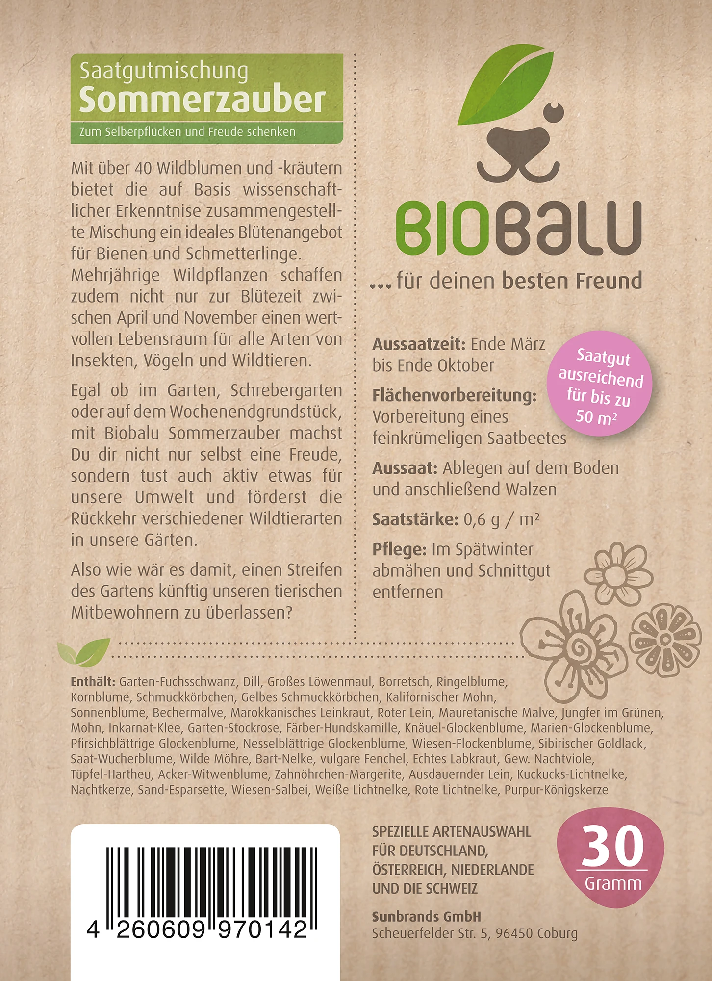 Saatgutmischung Sommerzauber (30 G) | Bienenwiese Von Biobalu 7 Saatgutmischung Sommerzauber (30 G) | Bienenwiese Von Biobalu – Bild 5
