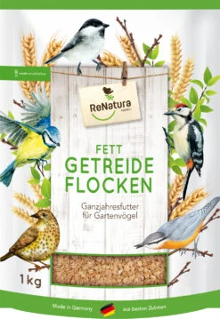 Ganzjahres Fett-Getreideflocken (1 Kg) | Vogelfutter Von ReNatura