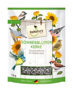 Gestreifte Sonnenblumenkerne (1 Kg) | Vogelfutter Von ReNatura