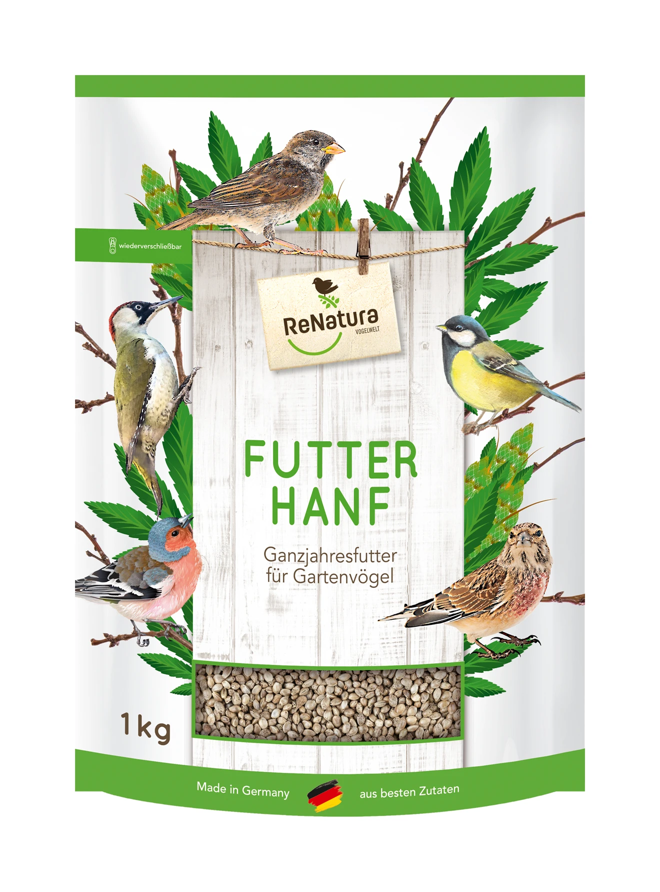Futter-Hanf (1 Kg) | Gartenvogelfutter Von ReNatura 3 Futter-Hanf (1 Kg) | Gartenvogelfutter Von ReNatura