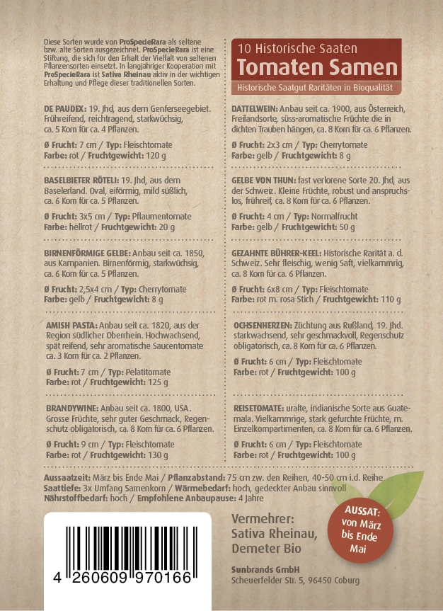 Tomatensamen 10 Alte Sorten Set | BIO Gemüsesamen-Sets Von Biobalu 5 Tomatensamen 10 Alte Sorten Set | BIO Gemüsesamen-Sets Von Biobalu – Bild 3