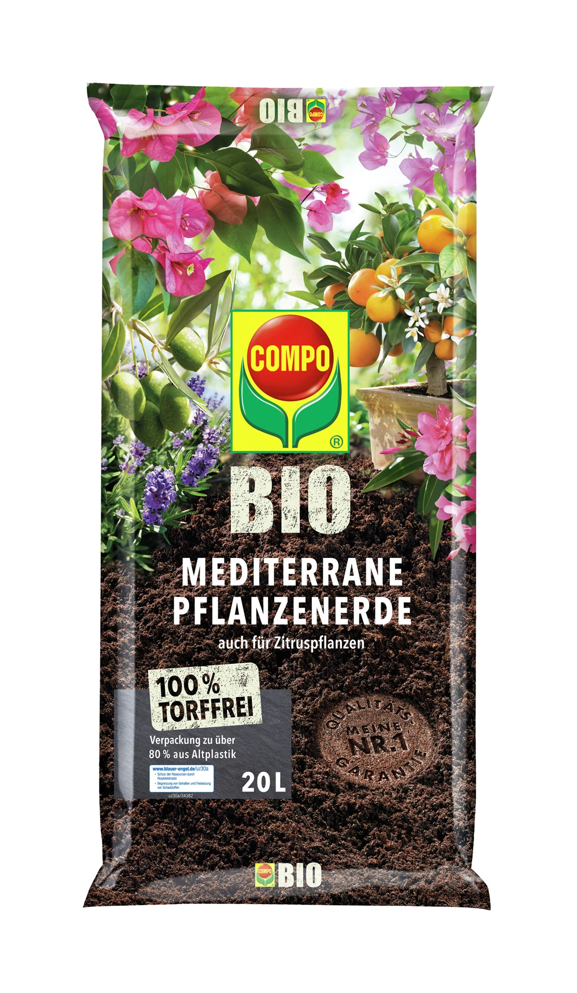 Mediterrane Pflanzenerde Torffrei (20 L) | BIO Erden Von COMPO 3 Mediterrane Pflanzenerde Torffrei (20 L) | BIO Erden Von COMPO