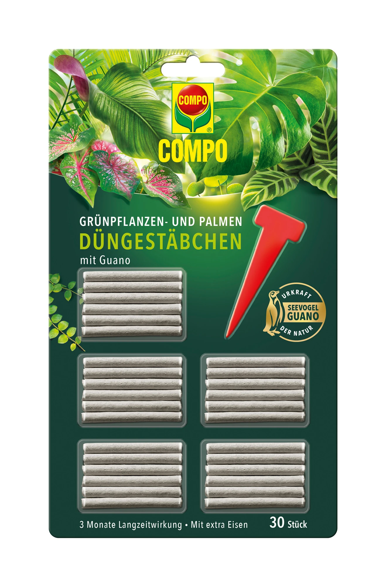 Grünpflanzen- Und Palmen Düngestäbchen Mit Guano (30 Stück) | Dünger Von COMPO 3 Grünpflanzen- Und Palmen Düngestäbchen Mit Guano (30 Stück) | Dünger Von COMPO