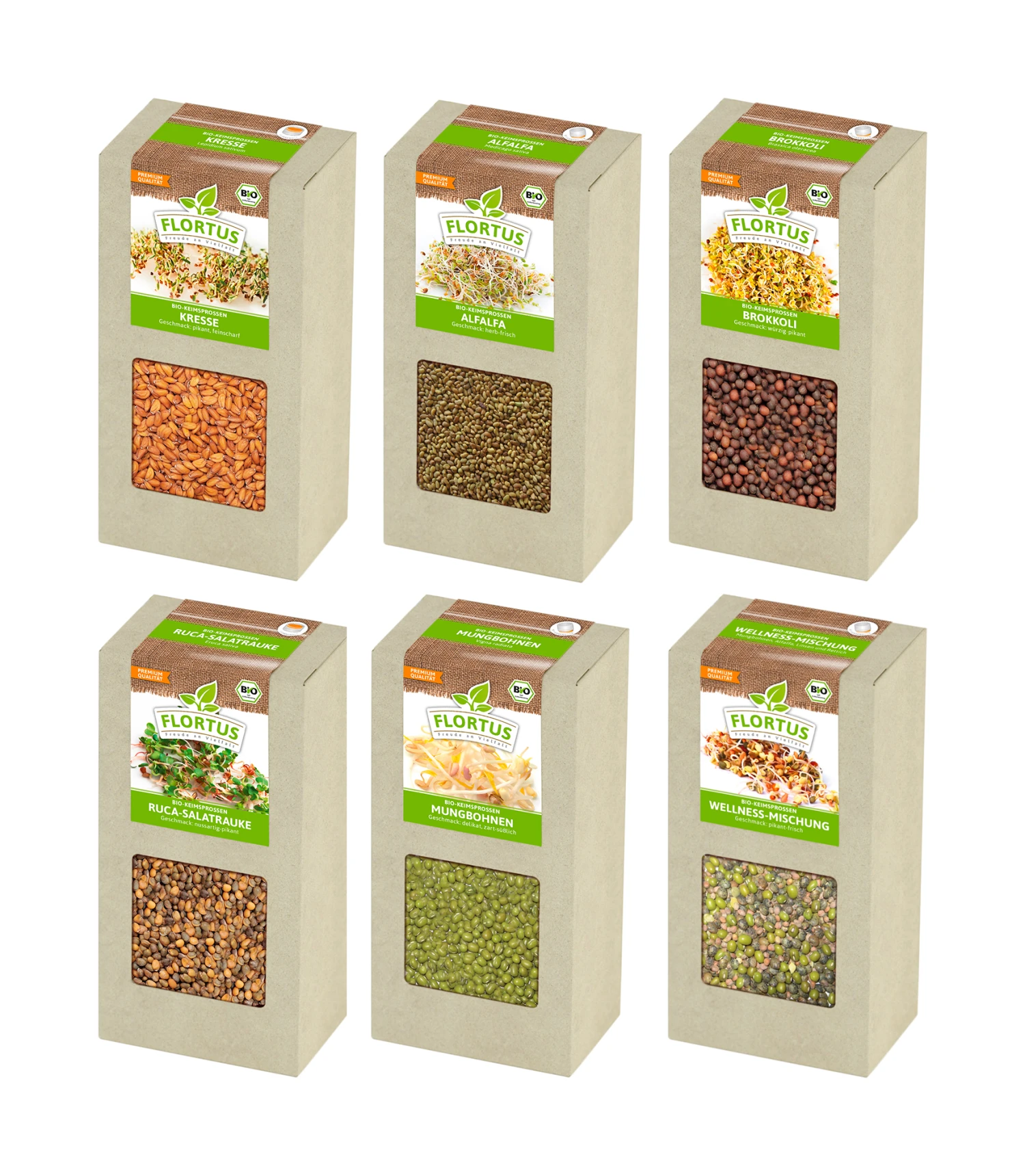 Keimsprossen Set "Lieblingssprossen" Mit 6 Sorten (1,2 Kg) | BIO Keimsprossen Von FLORTUS 3 Keimsprossen Set "Lieblingssprossen" Mit 6 Sorten (1,2 Kg) | BIO Keimsprossen Von FLORTUS