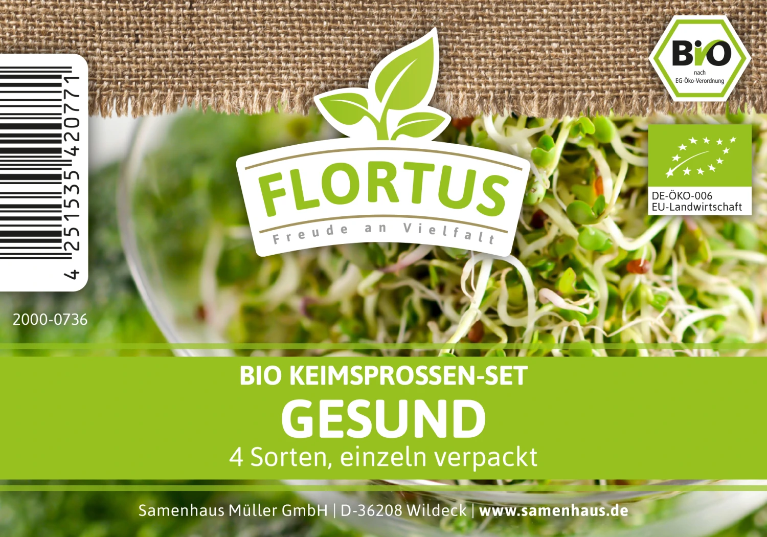 Keimsprossen Set Gesund (4 Sorten) | BIO Keimsprossen Sets Von FLORTUS 3 Keimsprossen Set Gesund (4 Sorten) | BIO Keimsprossen Sets Von FLORTUS
