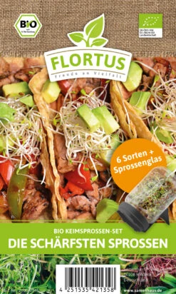 Keimsprossen Anzuchtset - Die Schärfsten Sprossen (6 Sorten) | BIO Keimsprossen Sets Von FLORTUS -Elho Compo Geschaft 554738 BIO Keimsprossen Anzuchtset Die schaerfsten Sprossen 2000 0746 1