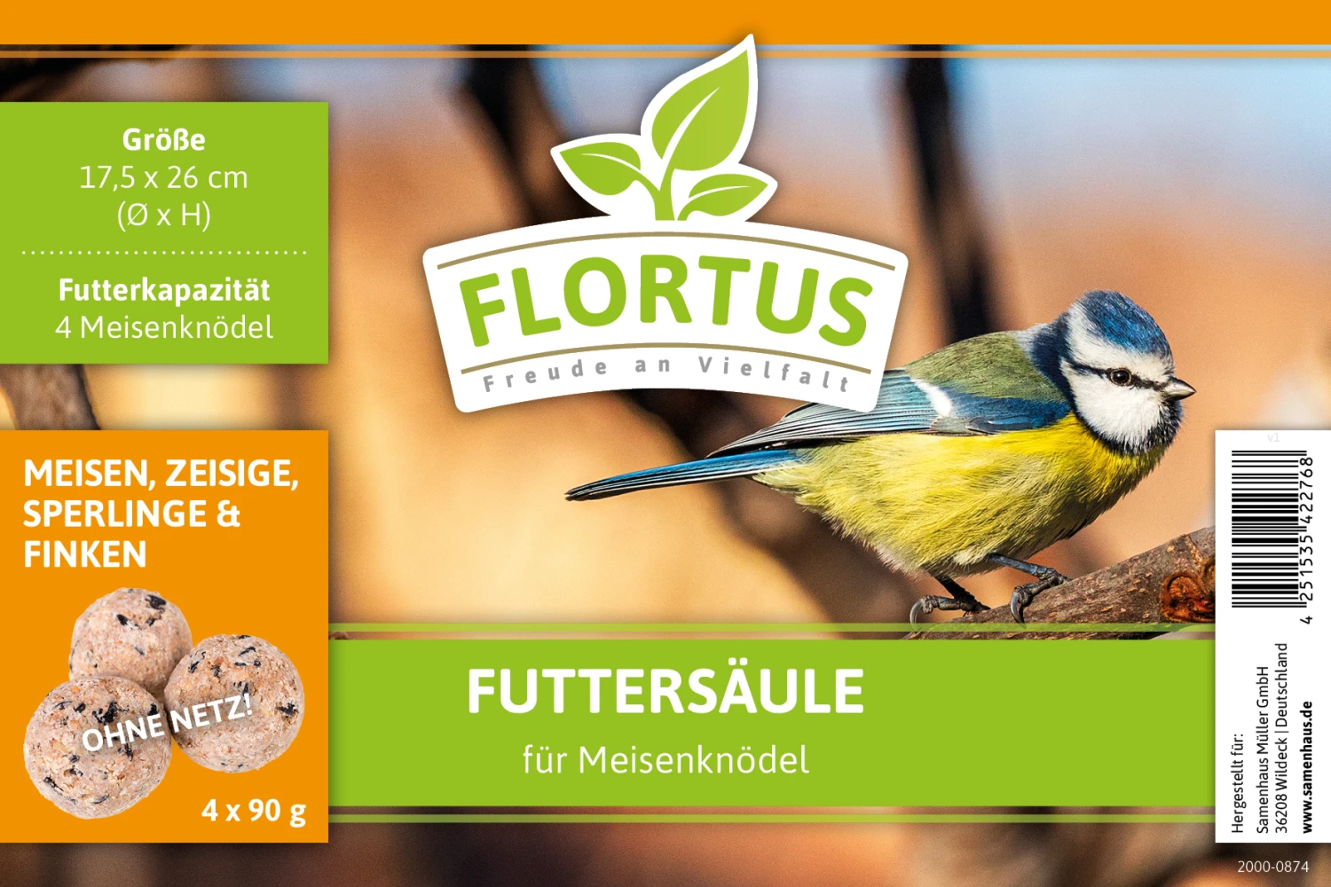 Futterspender Mit Meisenknödel (4 Stück) | Meisenknödel Von FLORTUS 4 Futterspender Mit Meisenknödel (4 Stück) | Meisenknödel Von FLORTUS – Bild 2