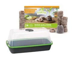 BoQube M &amp; FLORTUS Kokos Quelltöpfe (24 Stück) | Anzuchtzubehör Set Von FLORTUS -Elho Compo Geschaft 562697 BoQube M und FLORTUS Kokos Quelltoepfe 24 Stueck 2000 2385 anthrazit 1